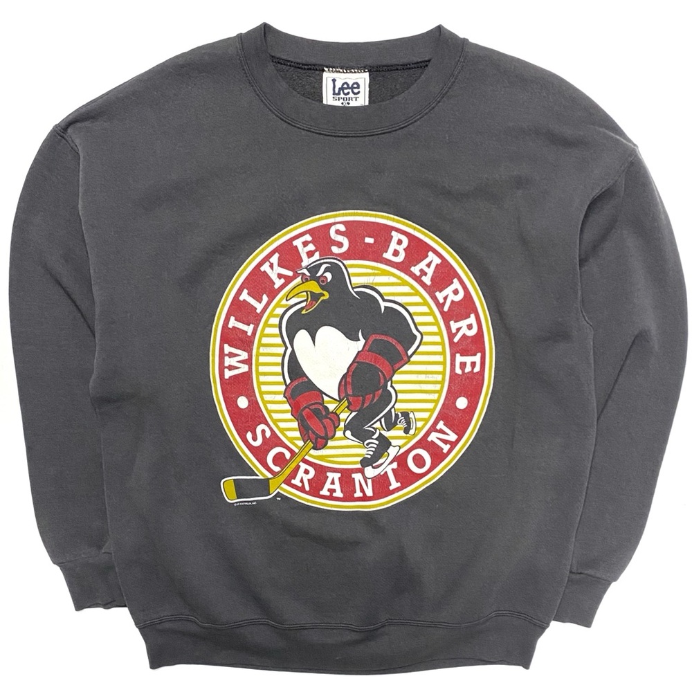 Vintage 90’s Wilkes-Barre Scranton Penguins Black Crewneck Sweatshirt AHL Hockey